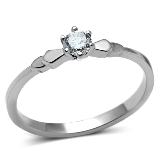 Stainless Steel Solitaire Ring