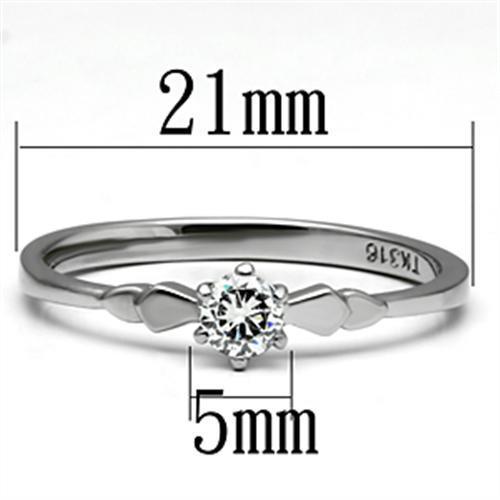 Stainless Steel Solitaire Ring