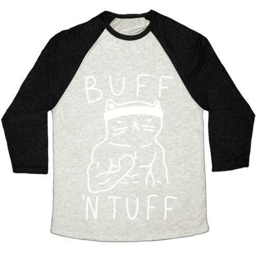 BUFF 'N TUFF CAT UNISEX TRI-BLEND BASEBALL TEE