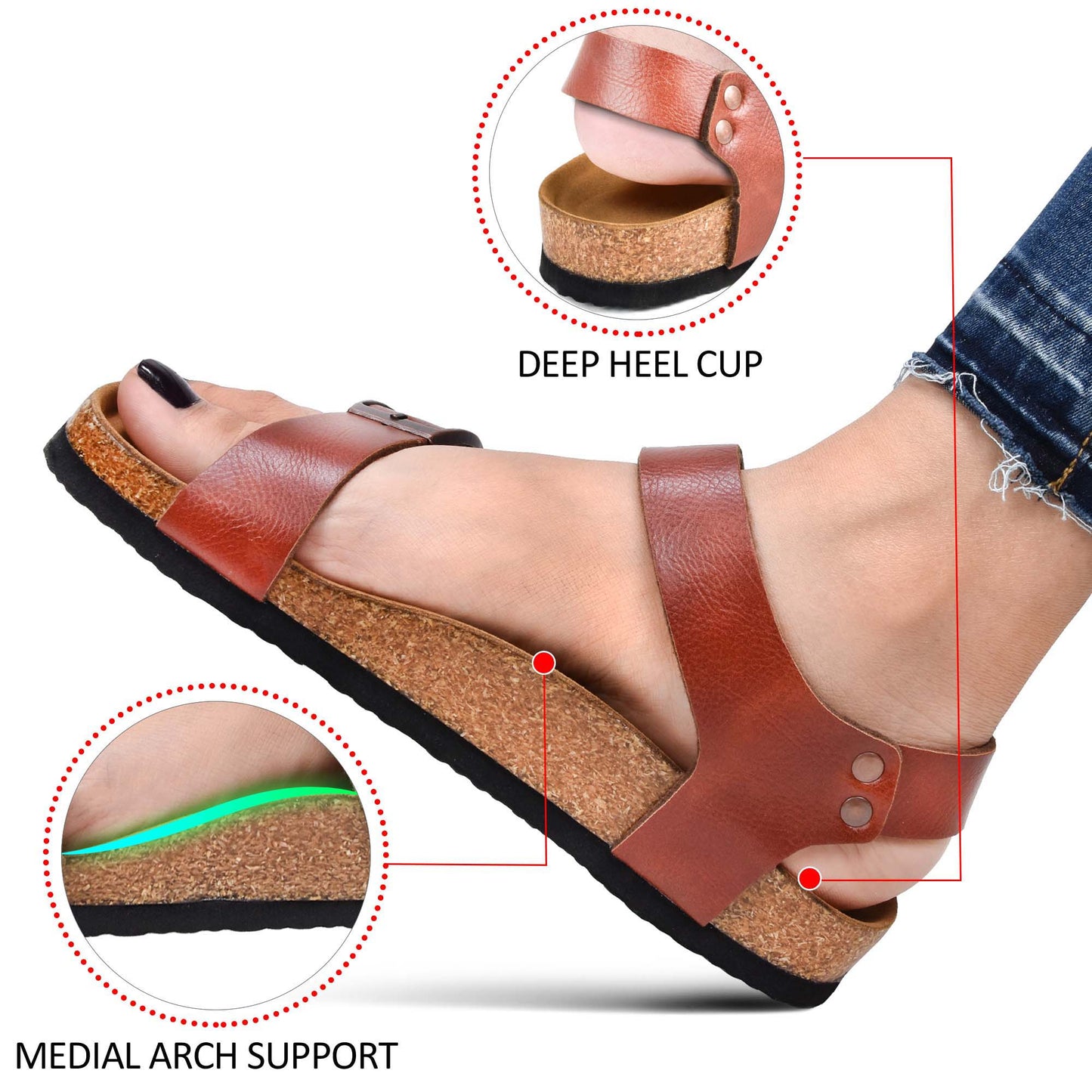 Cork Footbed Slingback Sandals