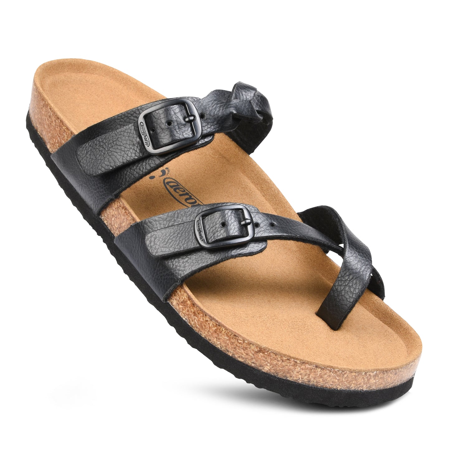 Cork Footbed Strappy Slide Sandals