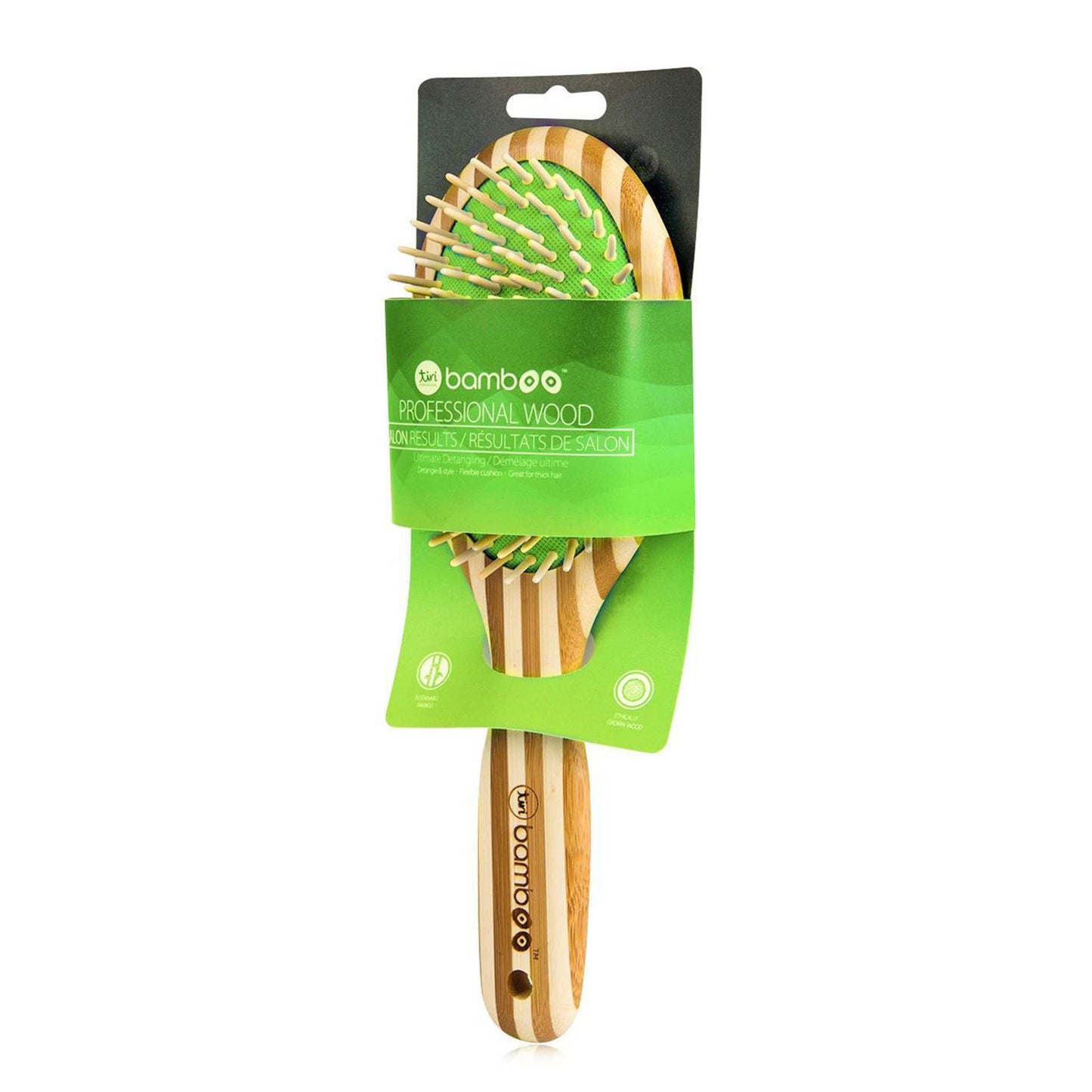 TiriPro Bamboo Hair Brush with Massaging Acupressure Bristles